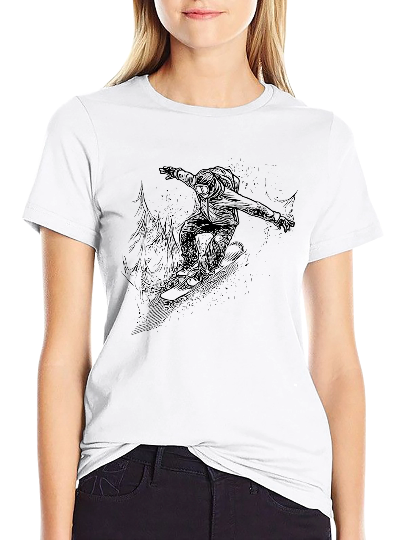Snowboarder Graphic Black T-Shirt