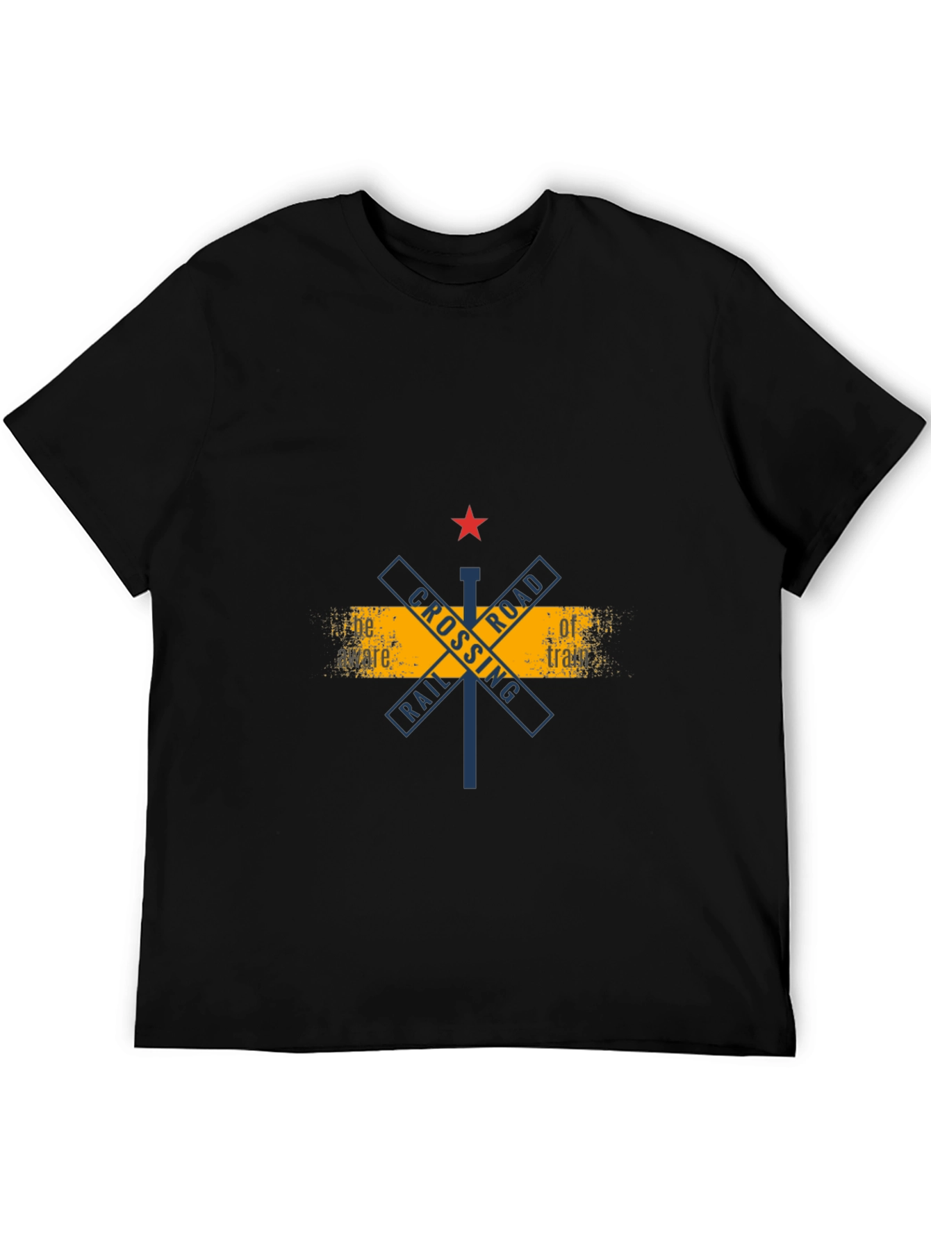 Railroad Crossing Graphic Tee - Black