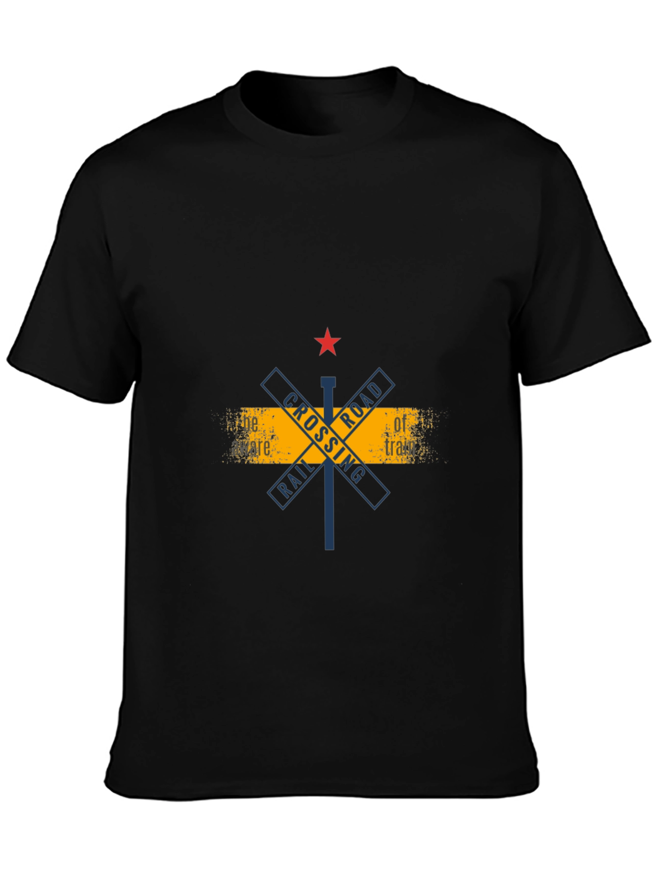 Railroad Crossing Graphic Tee - Black