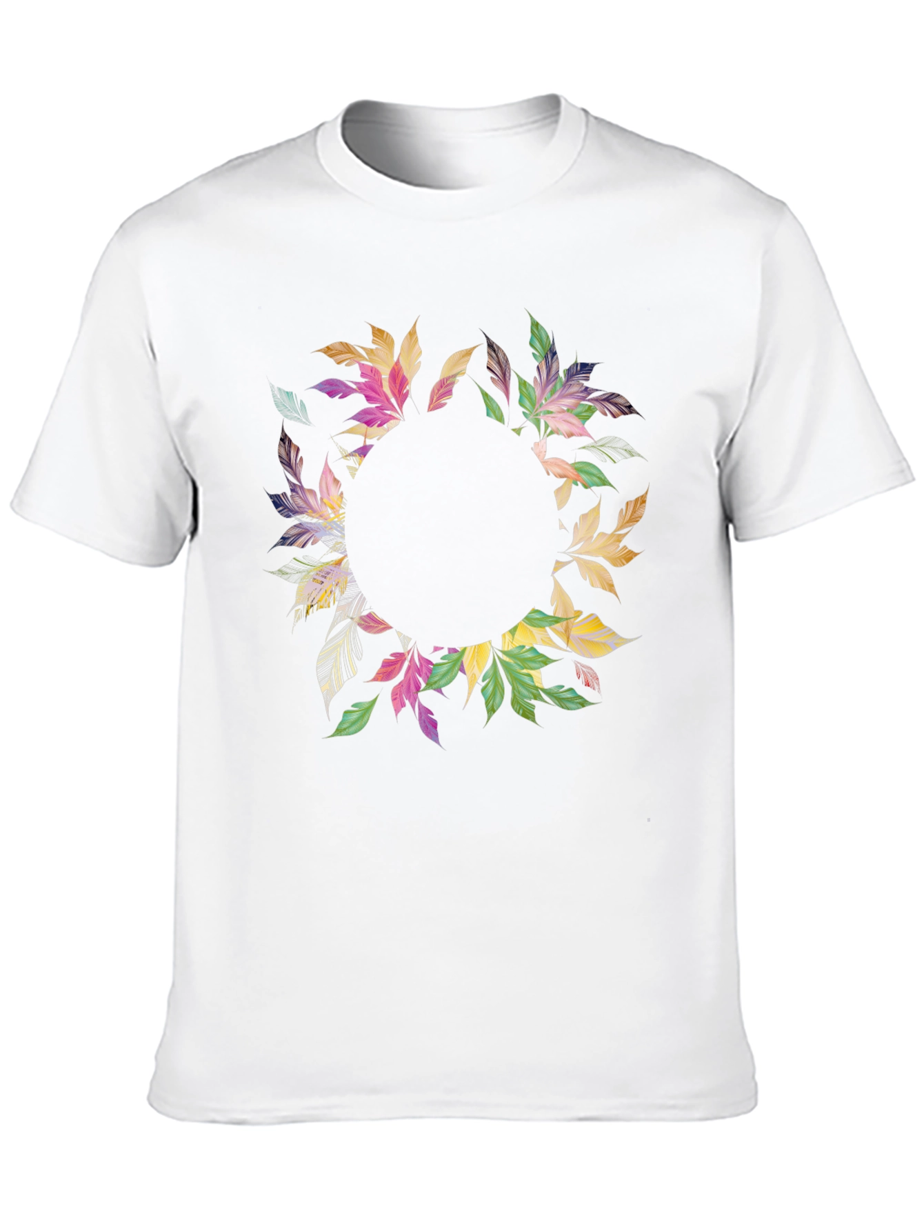 Floral Wreath Black T-Shirt