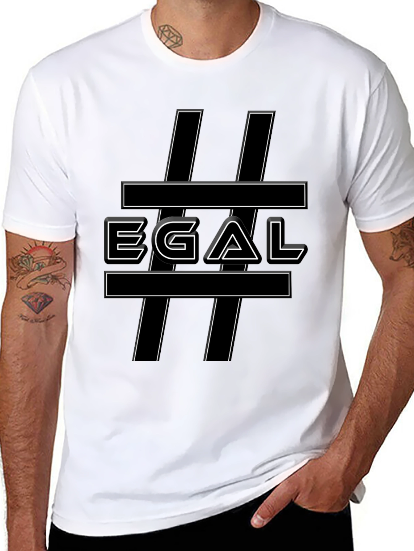EGAL Graphic Tee - Black Casual T-Shirt