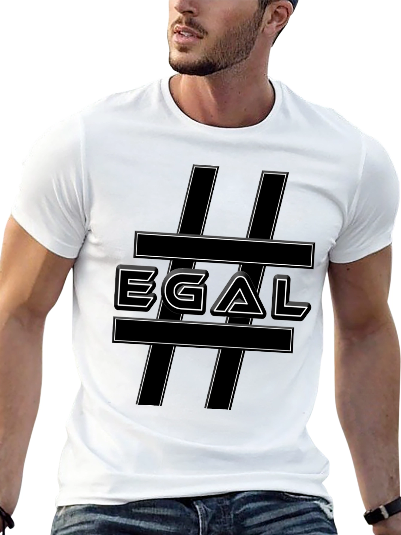 EGAL Graphic Tee - Black Casual T-Shirt