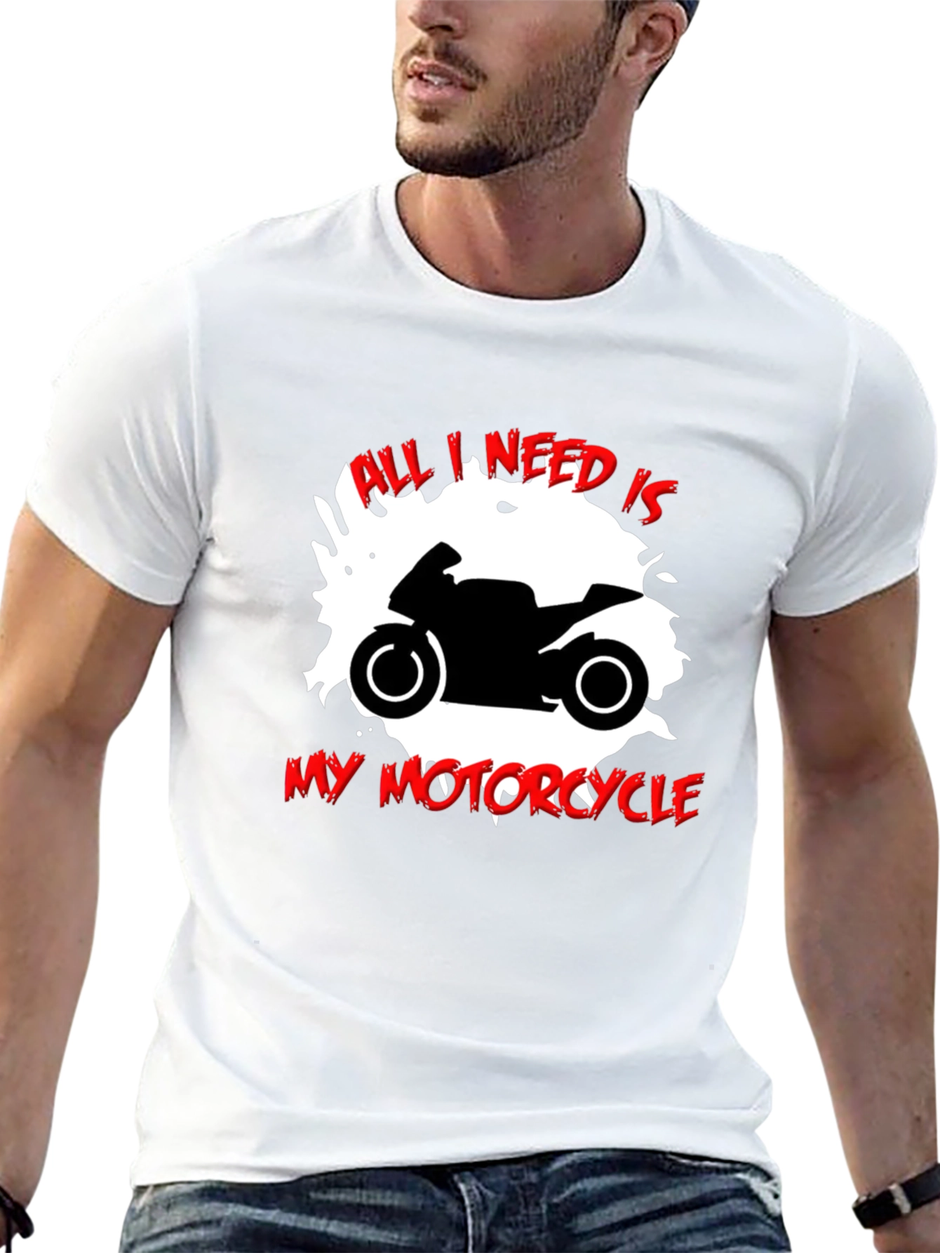 All I Need Is My Motorcycle Black T-Shirt