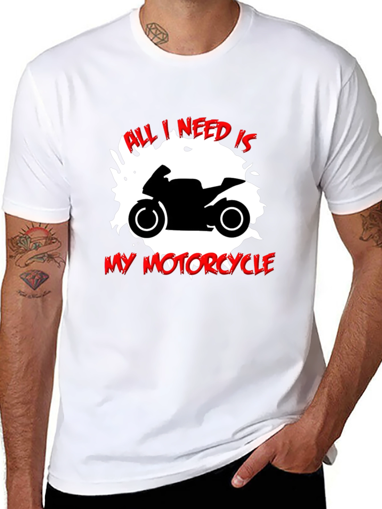 All I Need Is My Motorcycle Black T-Shirt