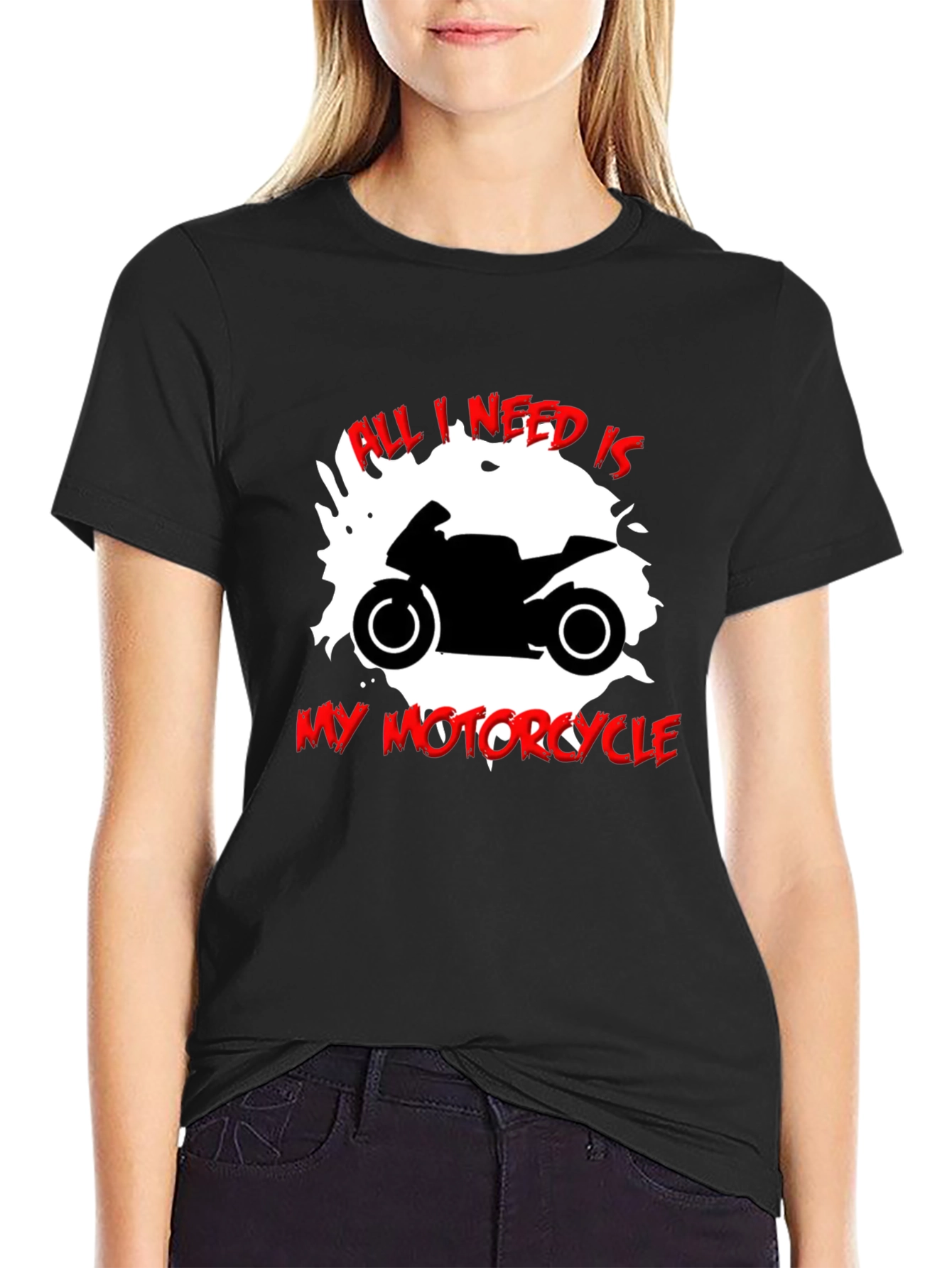 All I Need Is My Motorcycle Black T-Shirt