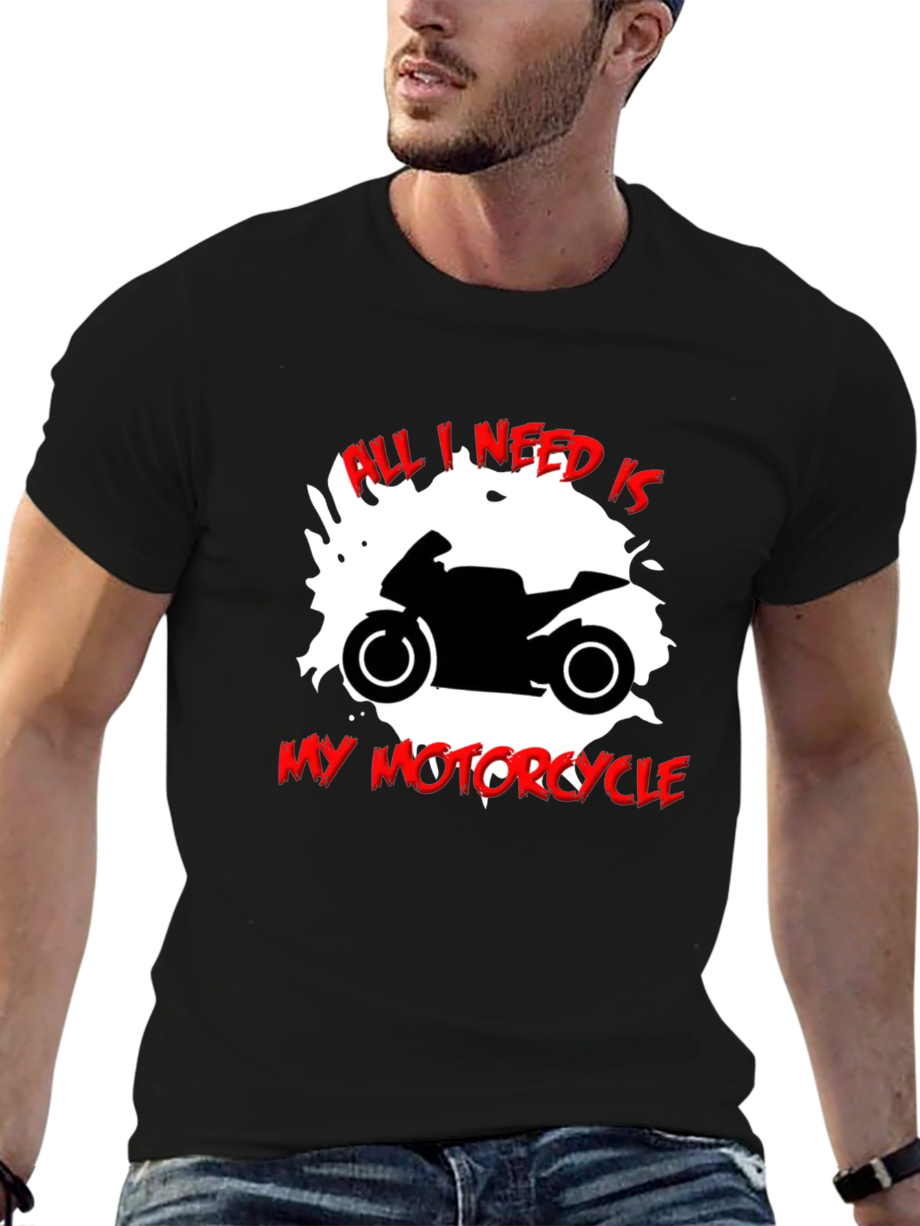 All I Need Is My Motorcycle Black T-Shirt