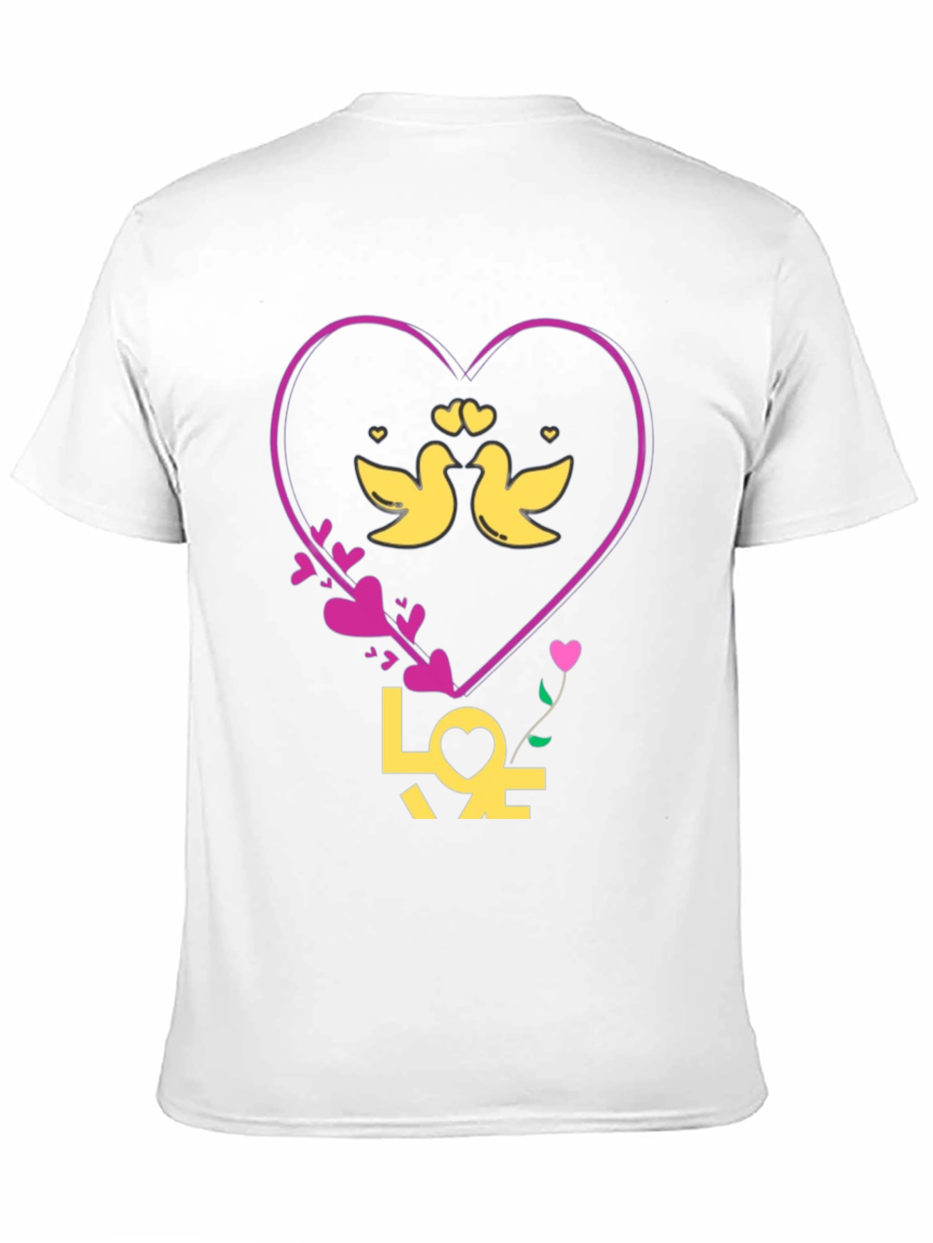 Love Birds Graphic Tee - Heart Design