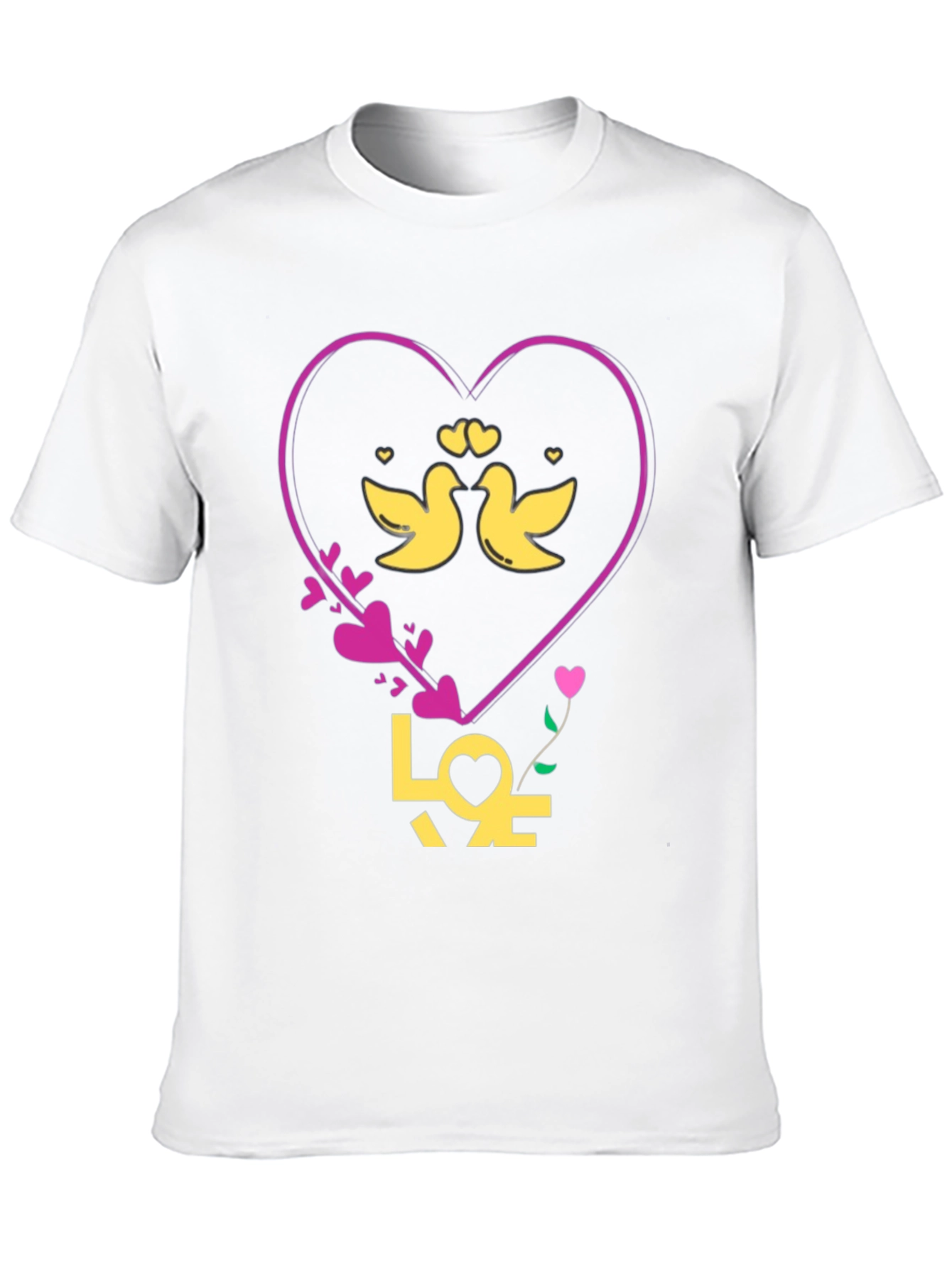Love Birds Graphic Tee - Heart Design