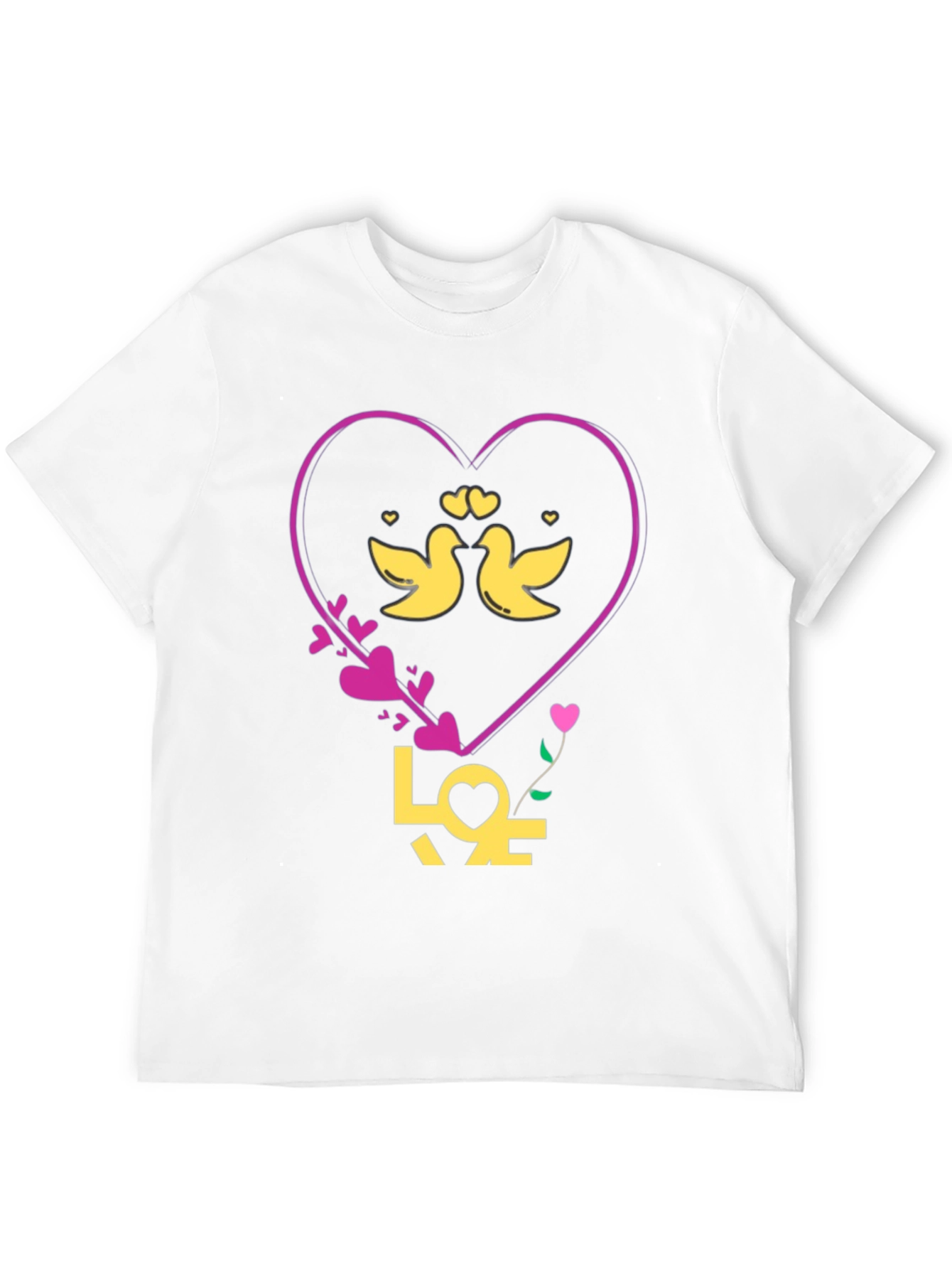 Love Birds Graphic Tee - Heart Design