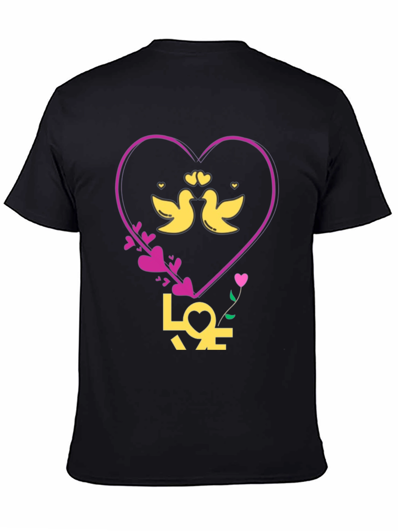 Love Birds Graphic Tee - Heart Design