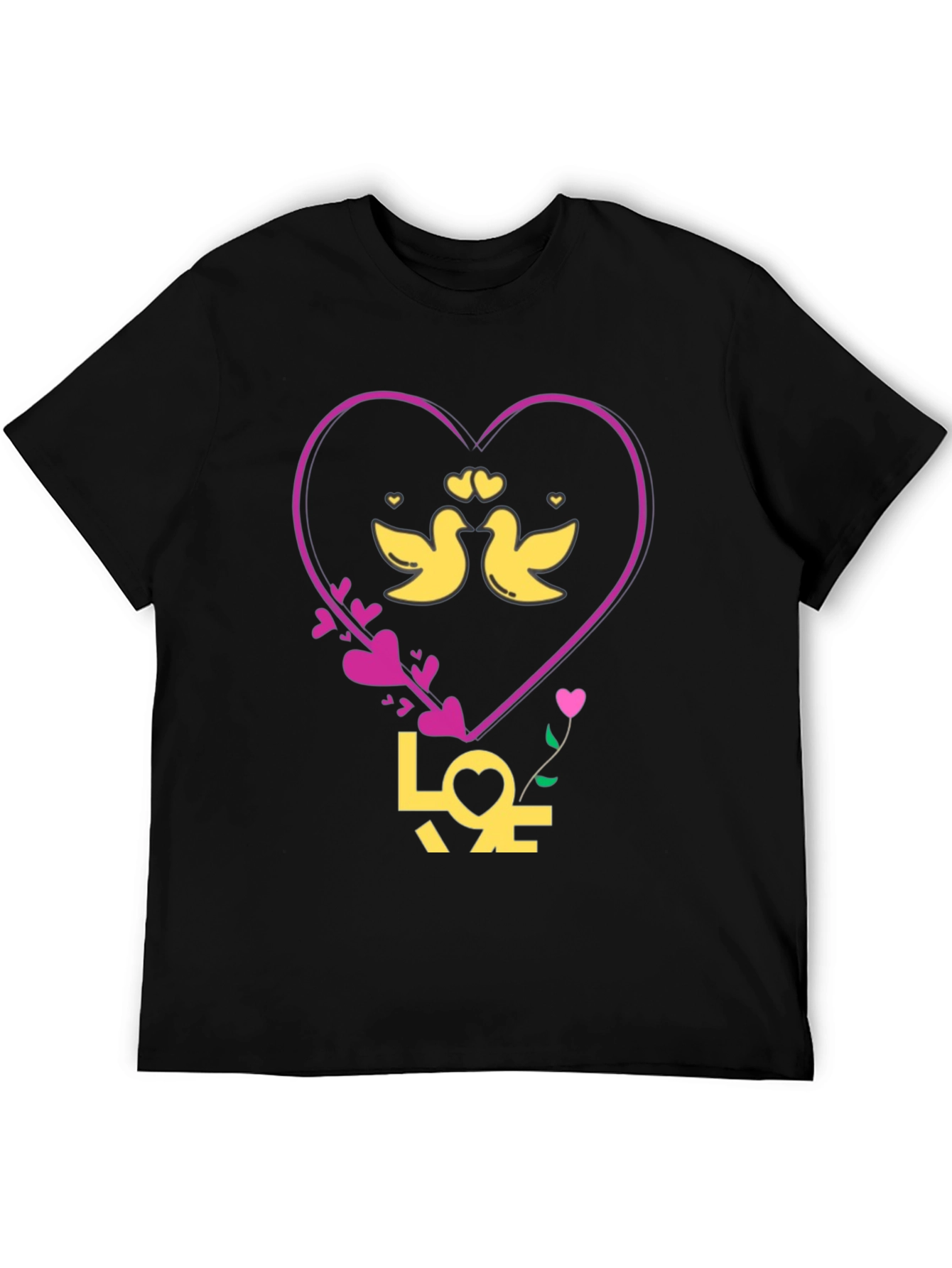 Love Birds Graphic Tee - Heart Design