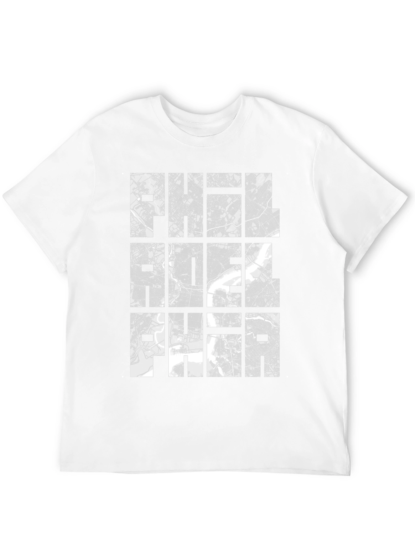 Philadelphia City Map Graphic Print T-Shirt