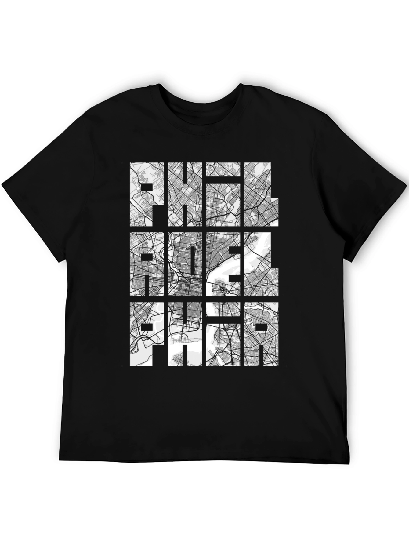 Philadelphia City Map Graphic Print T-Shirt