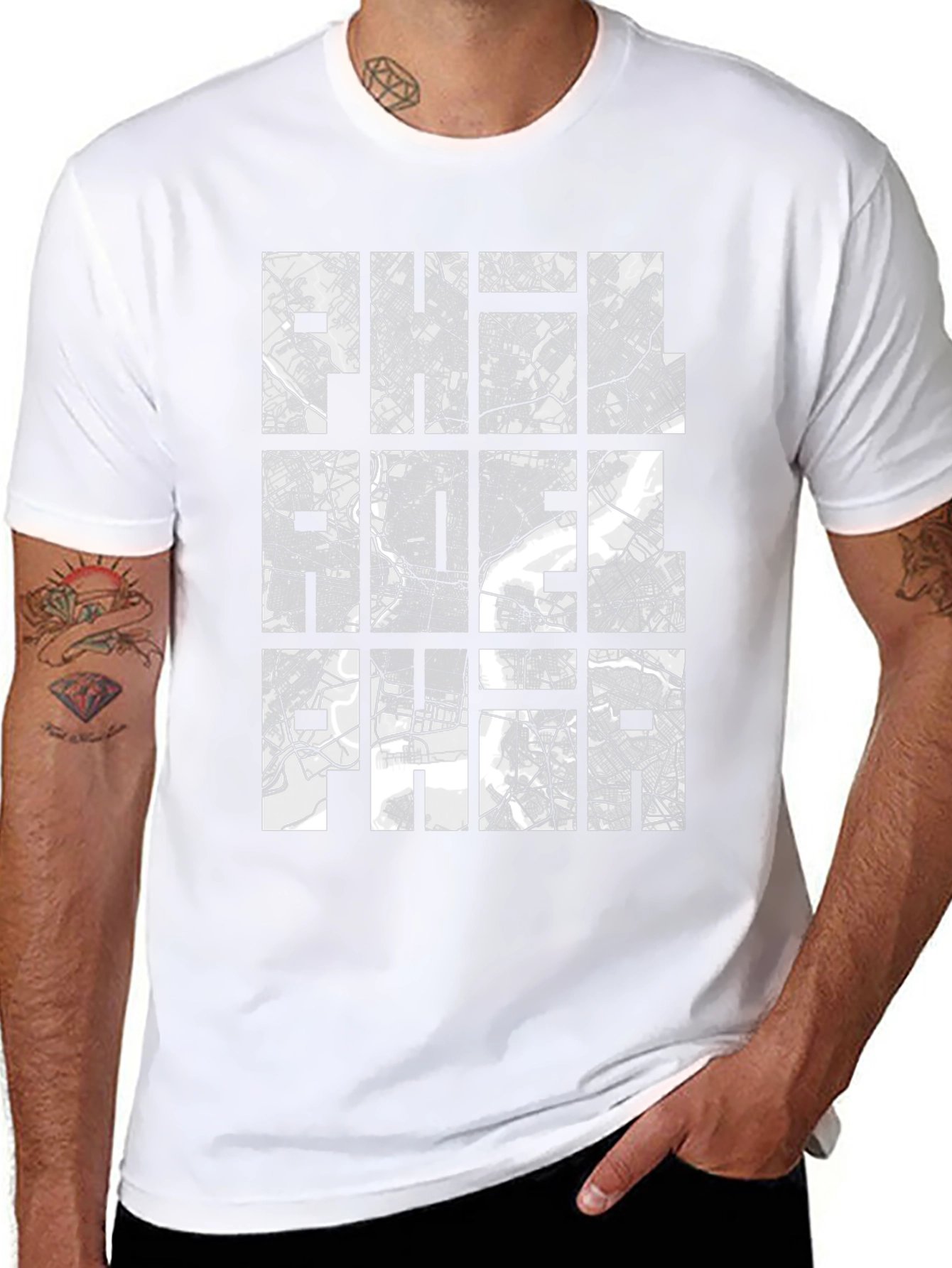 Philadelphia City Map Graphic Print T-Shirt