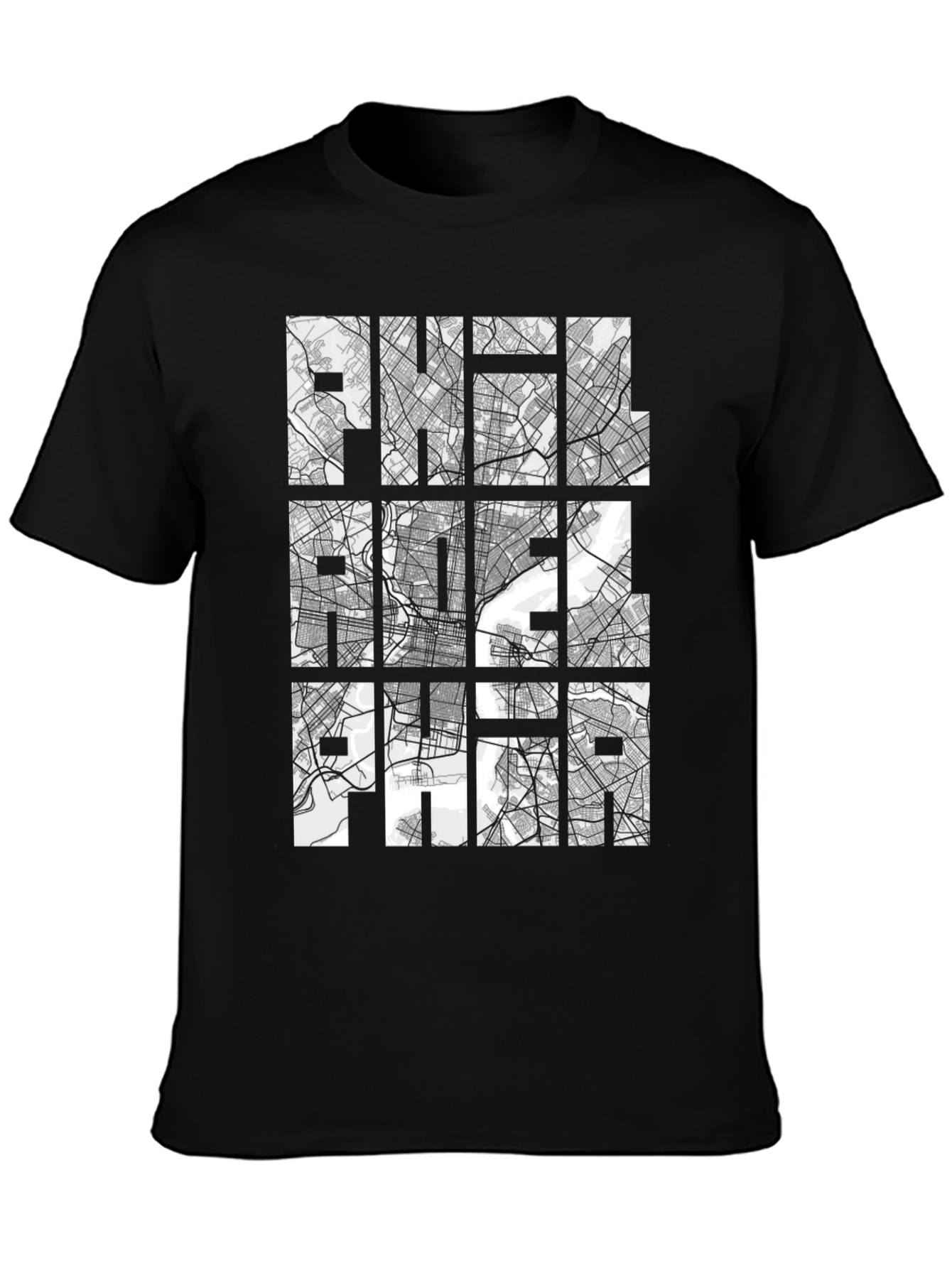 Philadelphia City Map Graphic Print T-Shirt