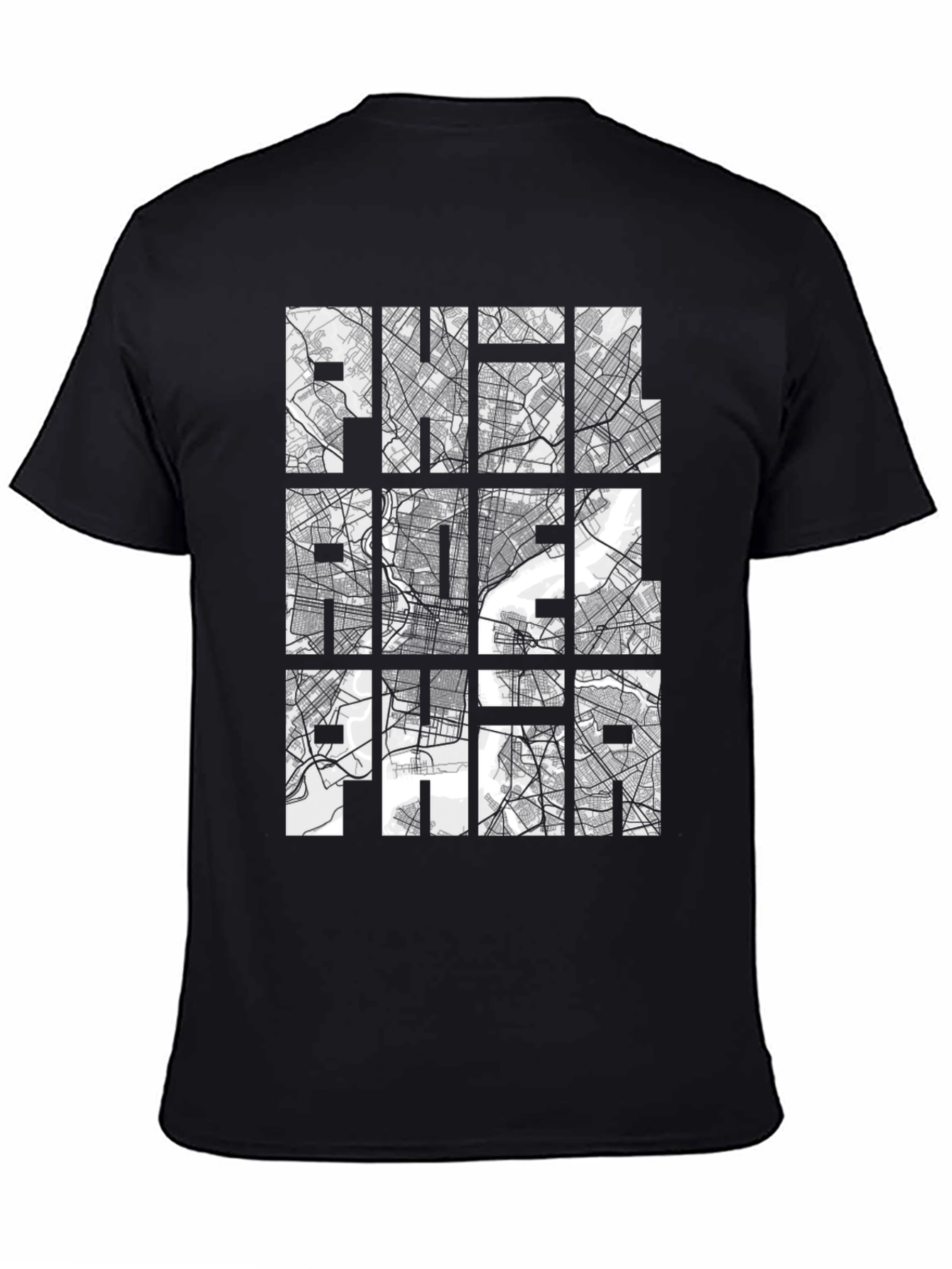 Philadelphia City Map Graphic Print T-Shirt