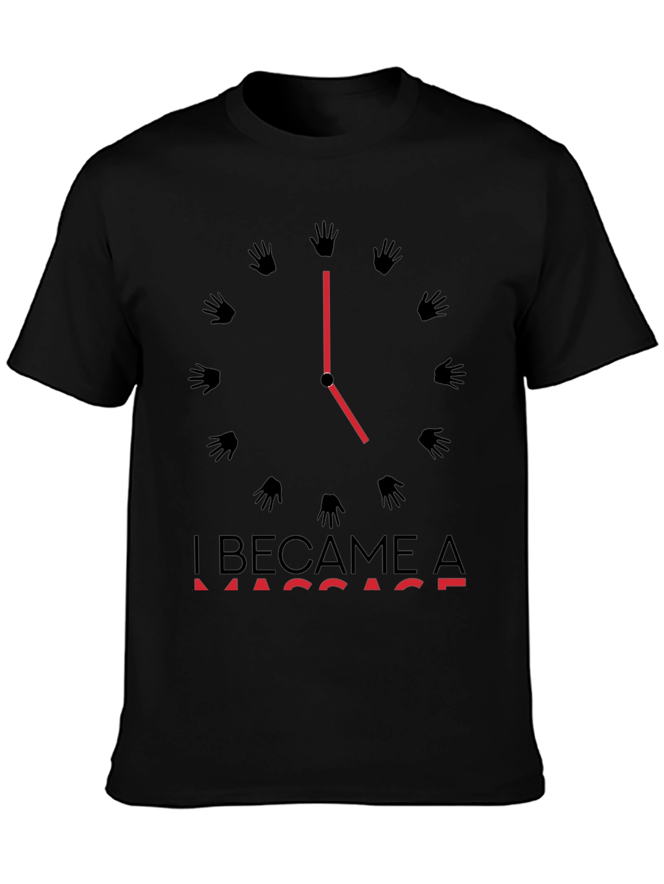 Massage Time T-Shirt - Black Crew Neck Tee