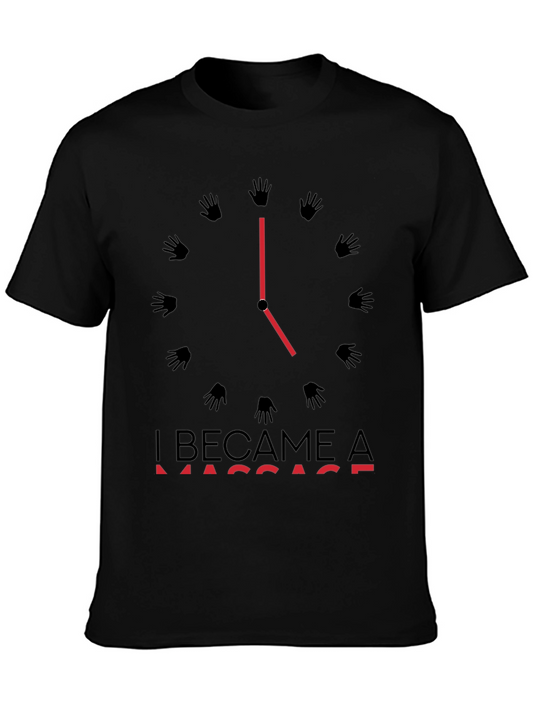Massage Time T-Shirt - Black Crew Neck Tee