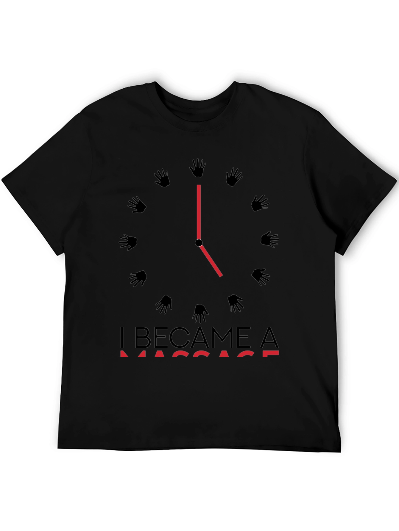 Massage Time T-Shirt - Black Crew Neck Tee