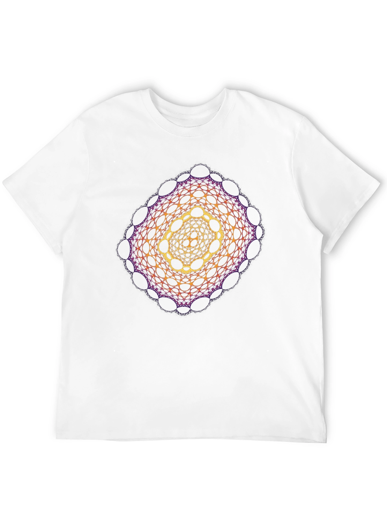 Geometric Mandala Print Black T-Shirt