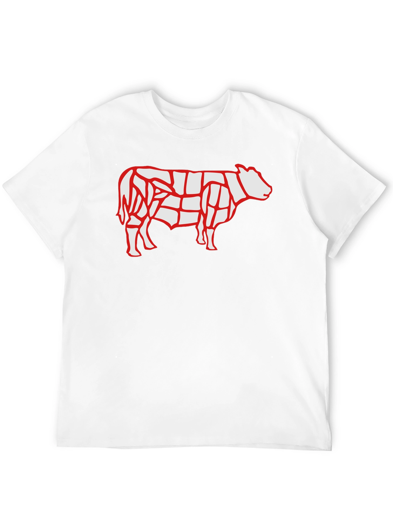 Butcher Chart Cow Graphic Tee - Black Cotton T-Shirt