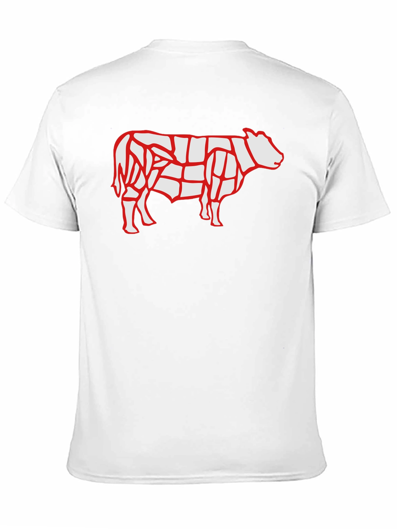 Butcher Chart Cow Graphic Tee - Black Cotton T-Shirt