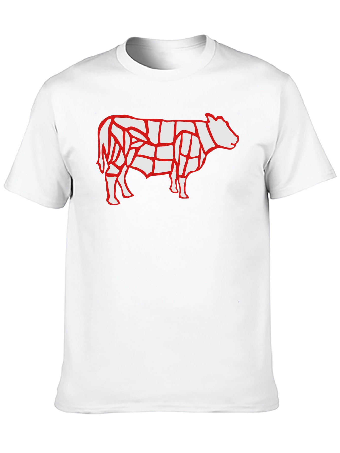 Butcher Chart Cow Graphic Tee - Black Cotton T-Shirt