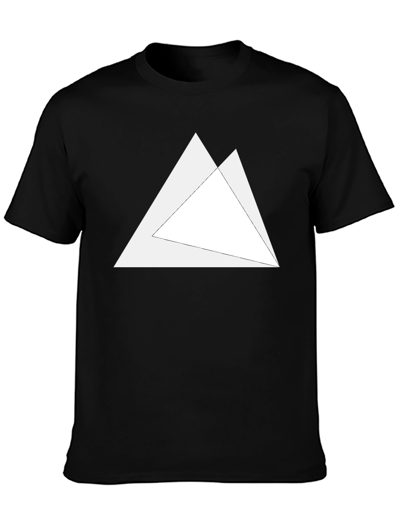 Mens Black T-Shirt with Geometric Triangle Design