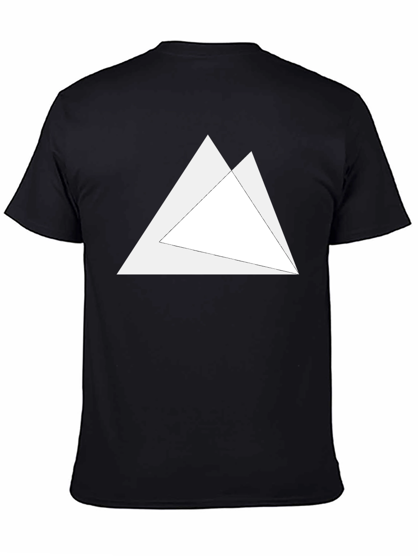 Mens Black T-Shirt with Geometric Triangle Design