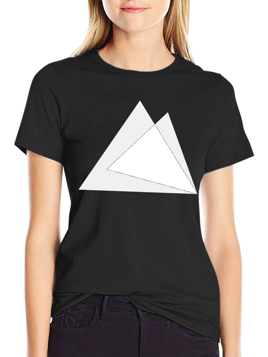 Mens Black T-Shirt with Geometric Triangle Design