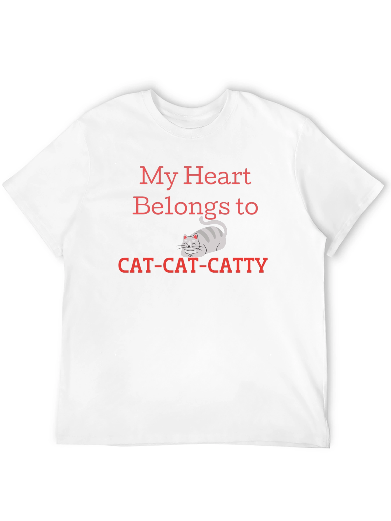 My Heart Belongs To Cat Cat Catty Black T-Shirt