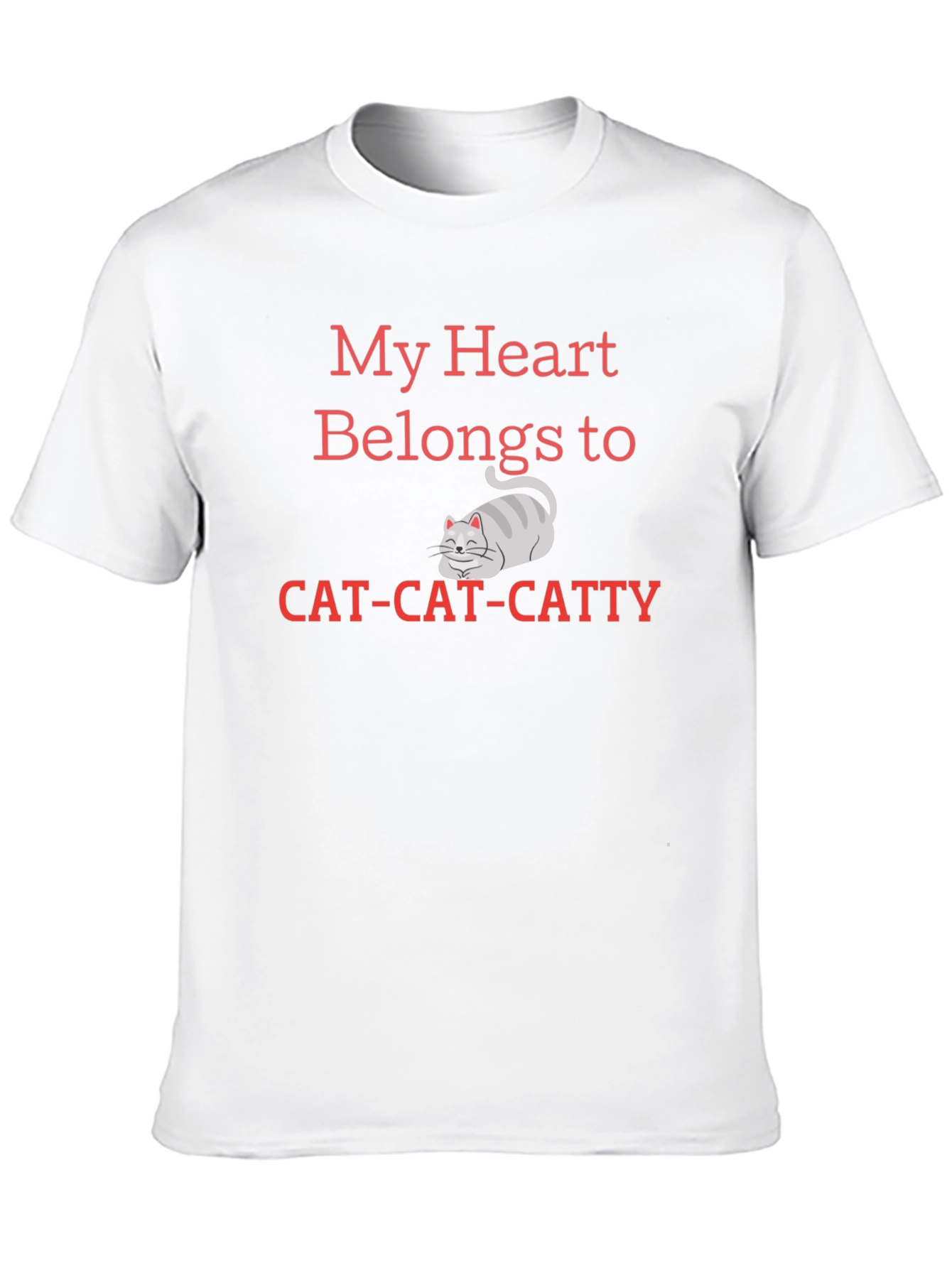 My Heart Belongs To Cat Cat Catty Black T-Shirt