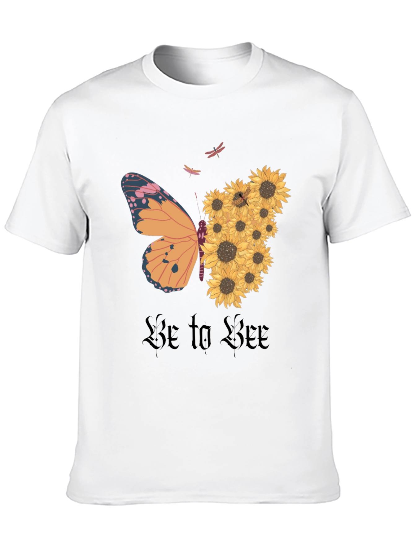 Butterfly Sunflower Graphic Tee - Nature Inspired T-Shirt