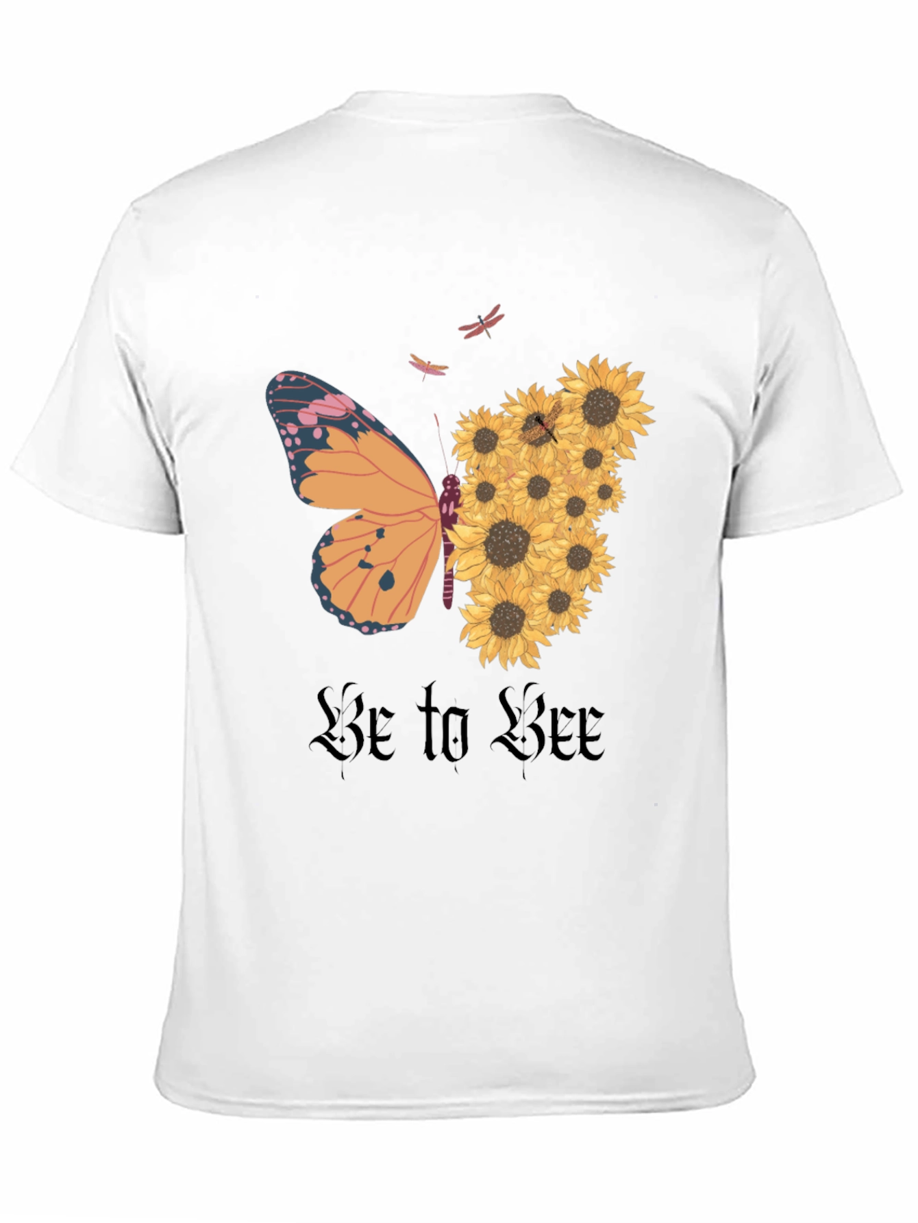 Butterfly Sunflower Graphic Tee - Nature Inspired T-Shirt