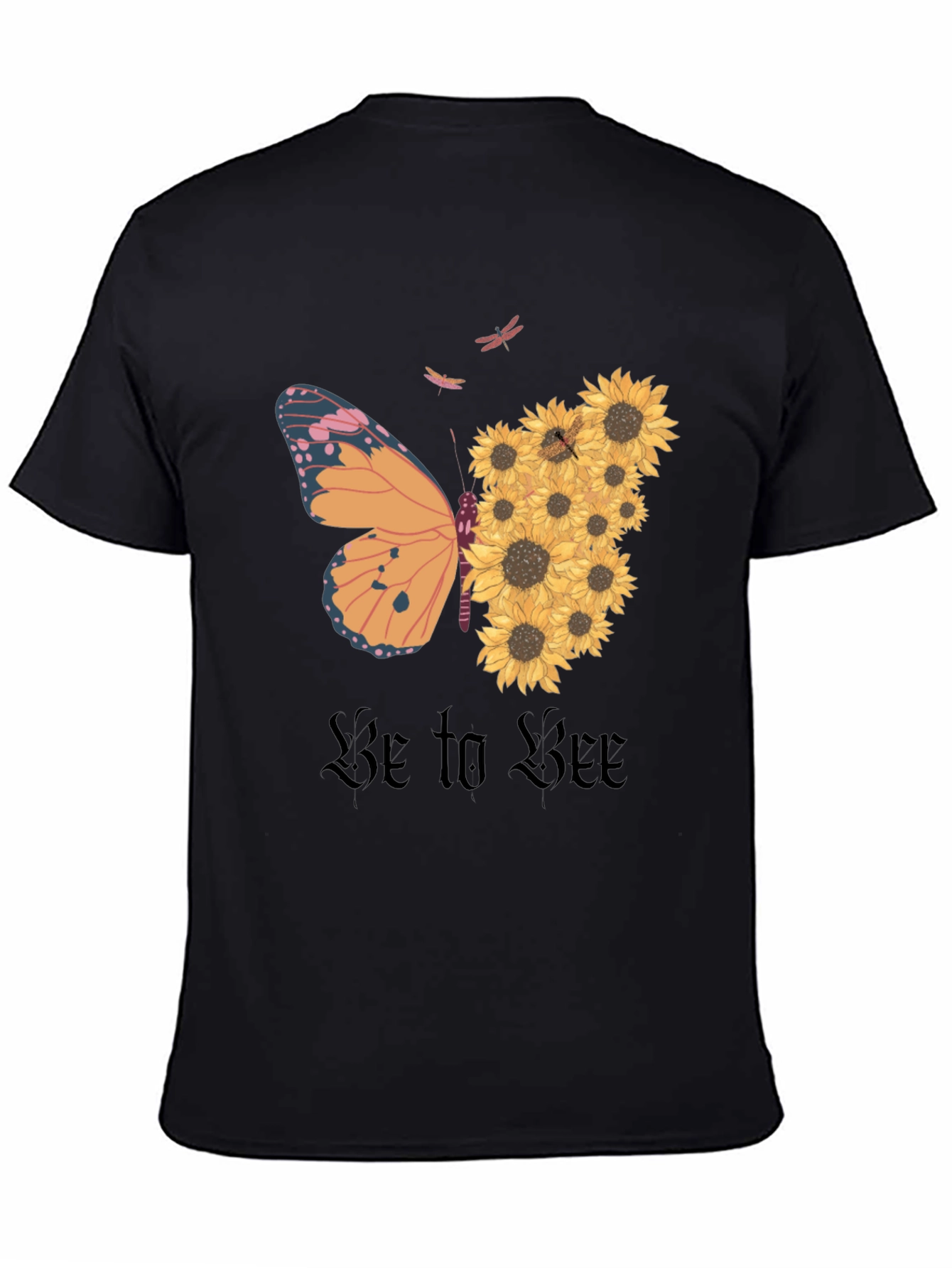 Butterfly Sunflower Graphic Tee - Nature Inspired T-Shirt