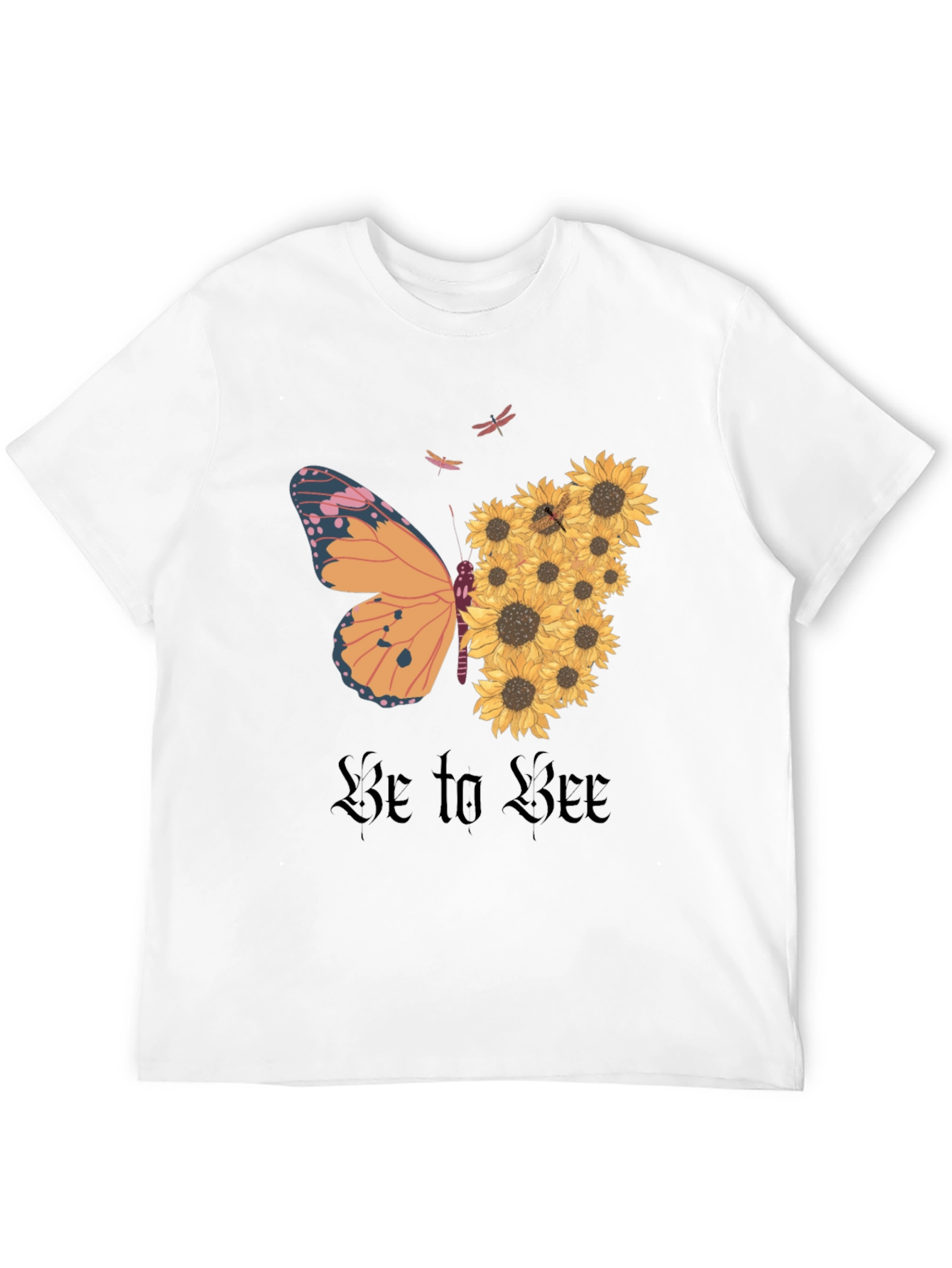 Butterfly Sunflower Graphic Tee - Nature Inspired T-Shirt