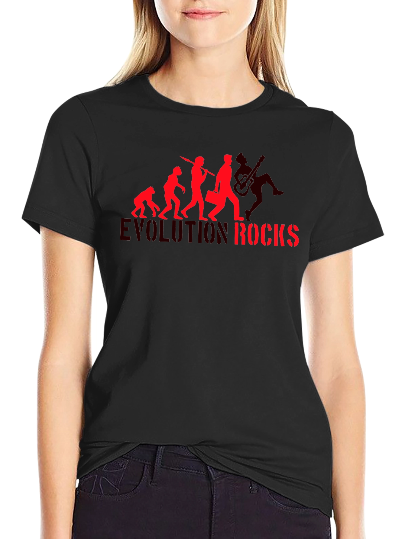 Evolution Rocks Graphic T-Shirt - Black Cotton Tee