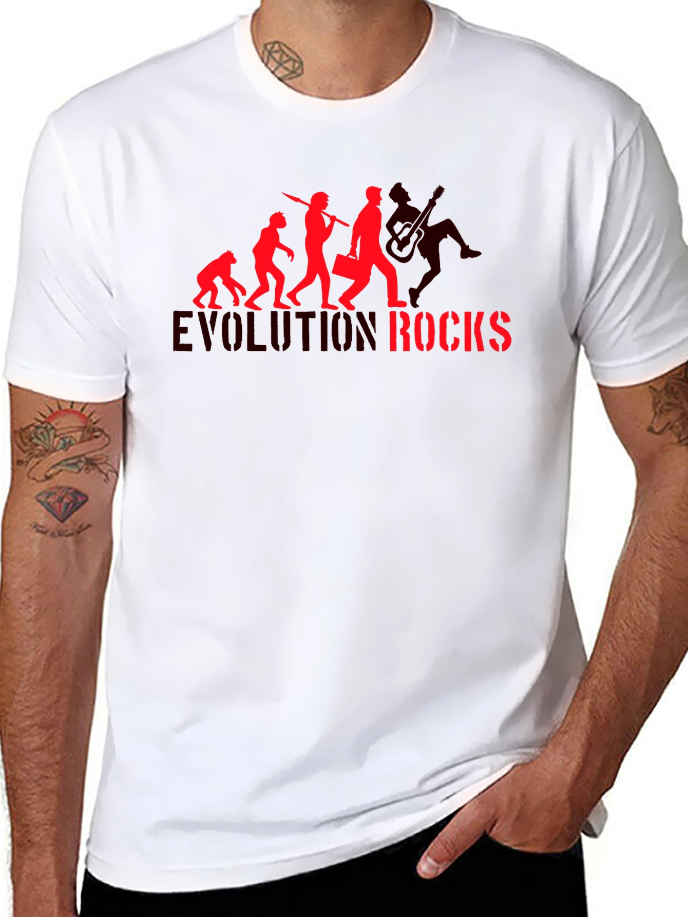 Evolution Rocks Graphic T-Shirt - Black Cotton Tee