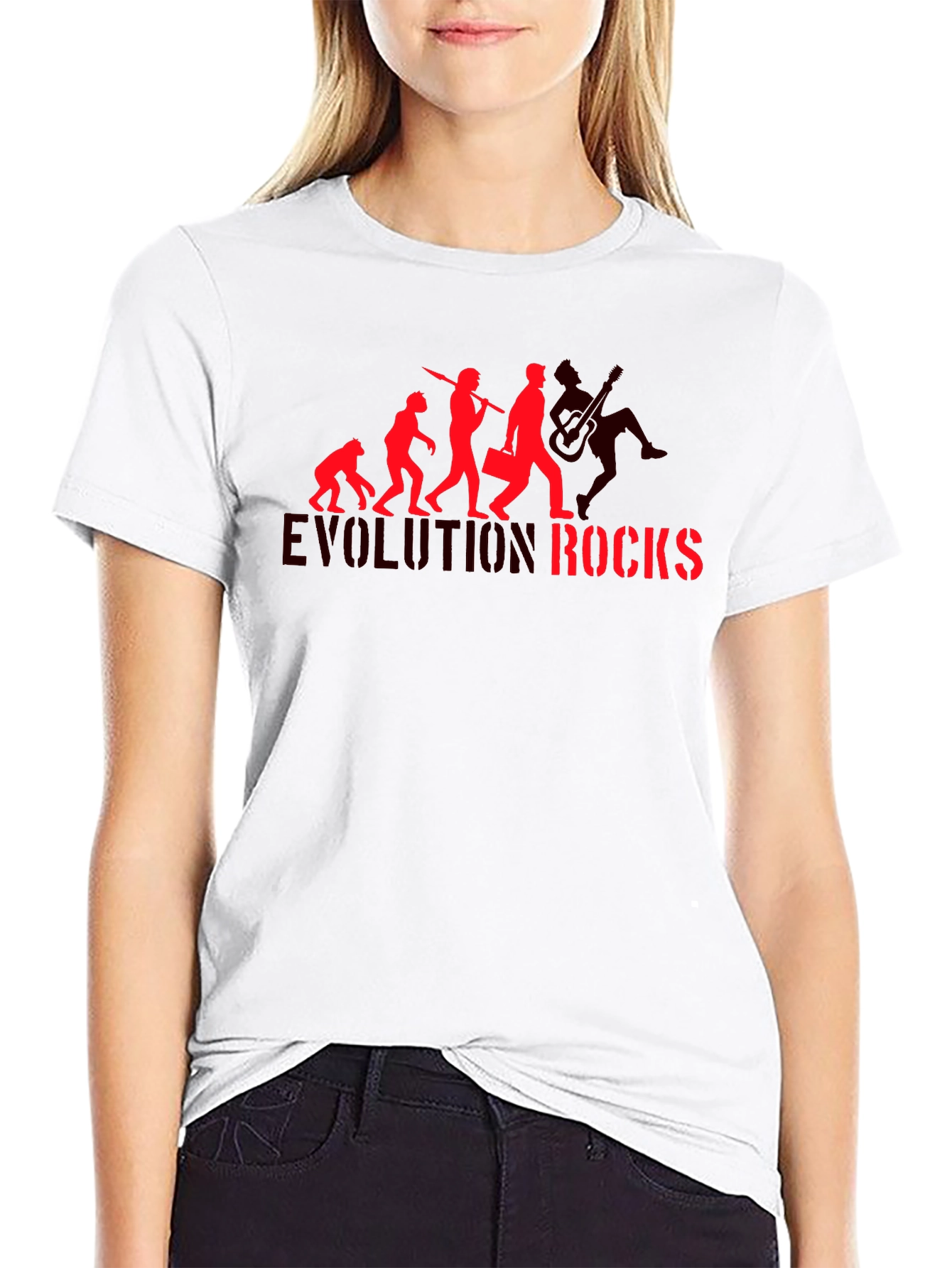 Evolution Rocks Graphic T-Shirt - Black Cotton Tee