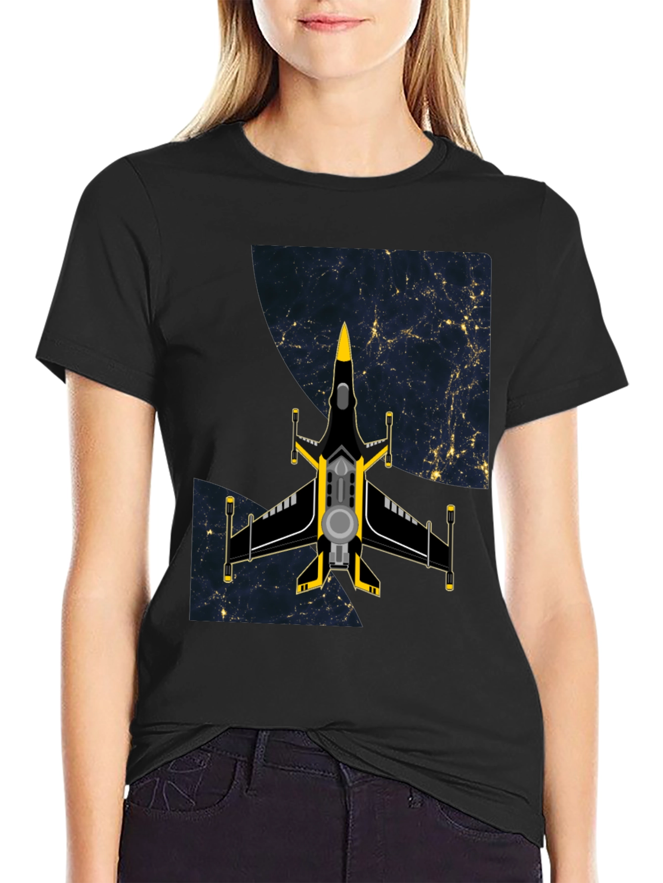 Sci-Fi Fighter Jet T-Shirt - Premium Graphic Tee