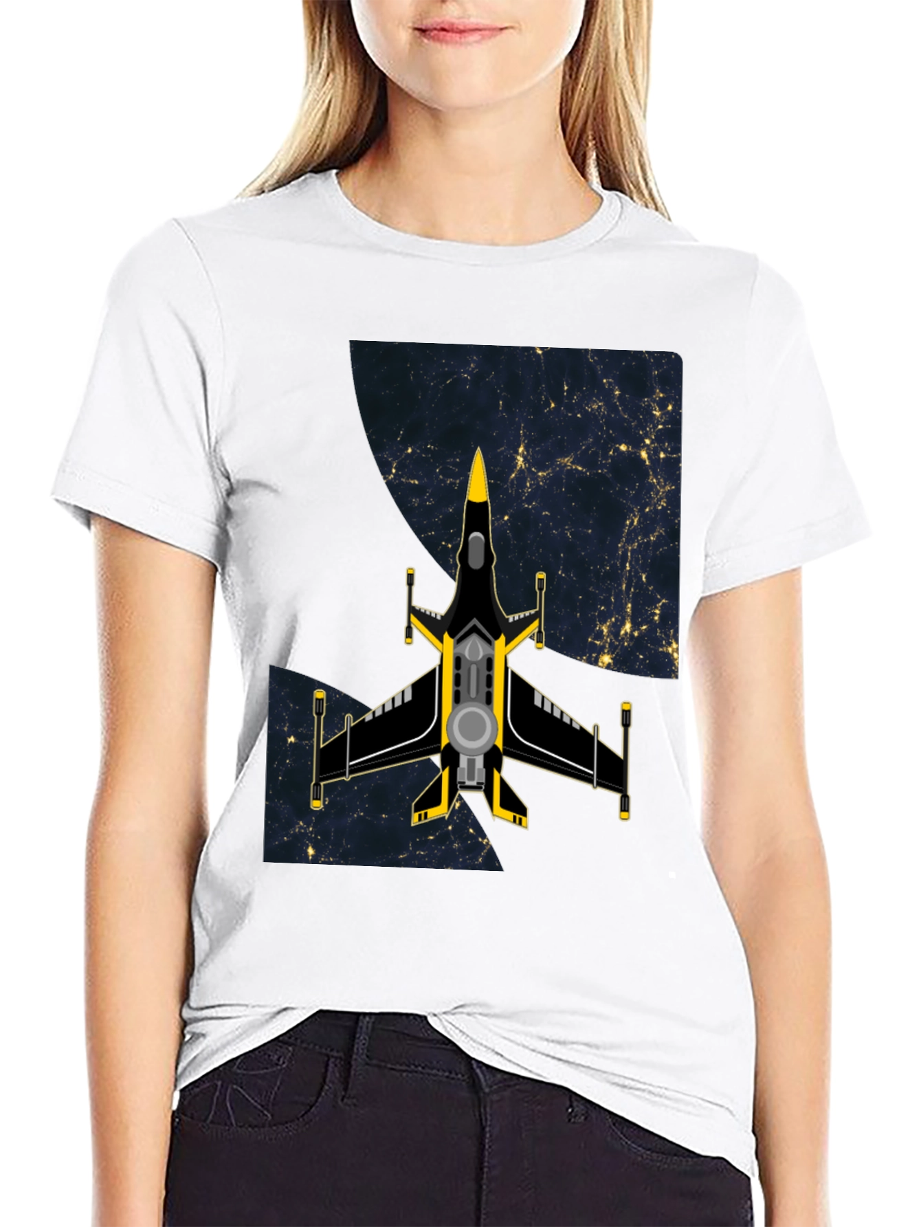 Sci-Fi Fighter Jet T-Shirt - Premium Graphic Tee