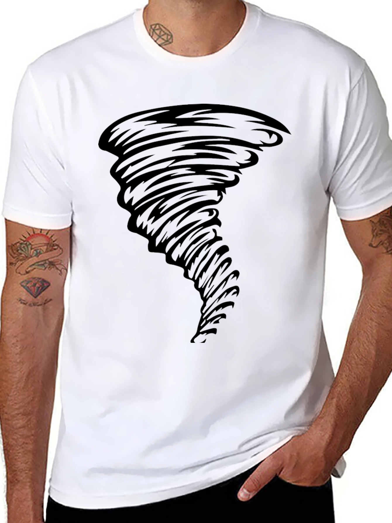 Tornado Graphic T-Shirt - Black Cotton Tee