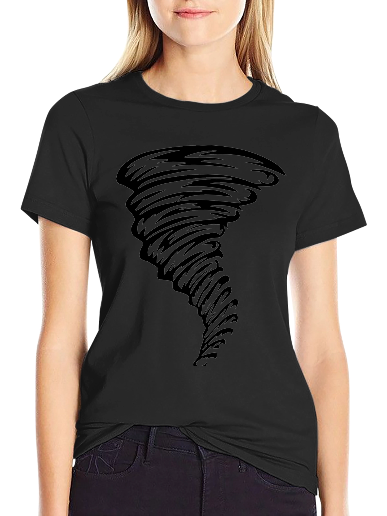 Tornado Graphic T-Shirt - Black Cotton Tee