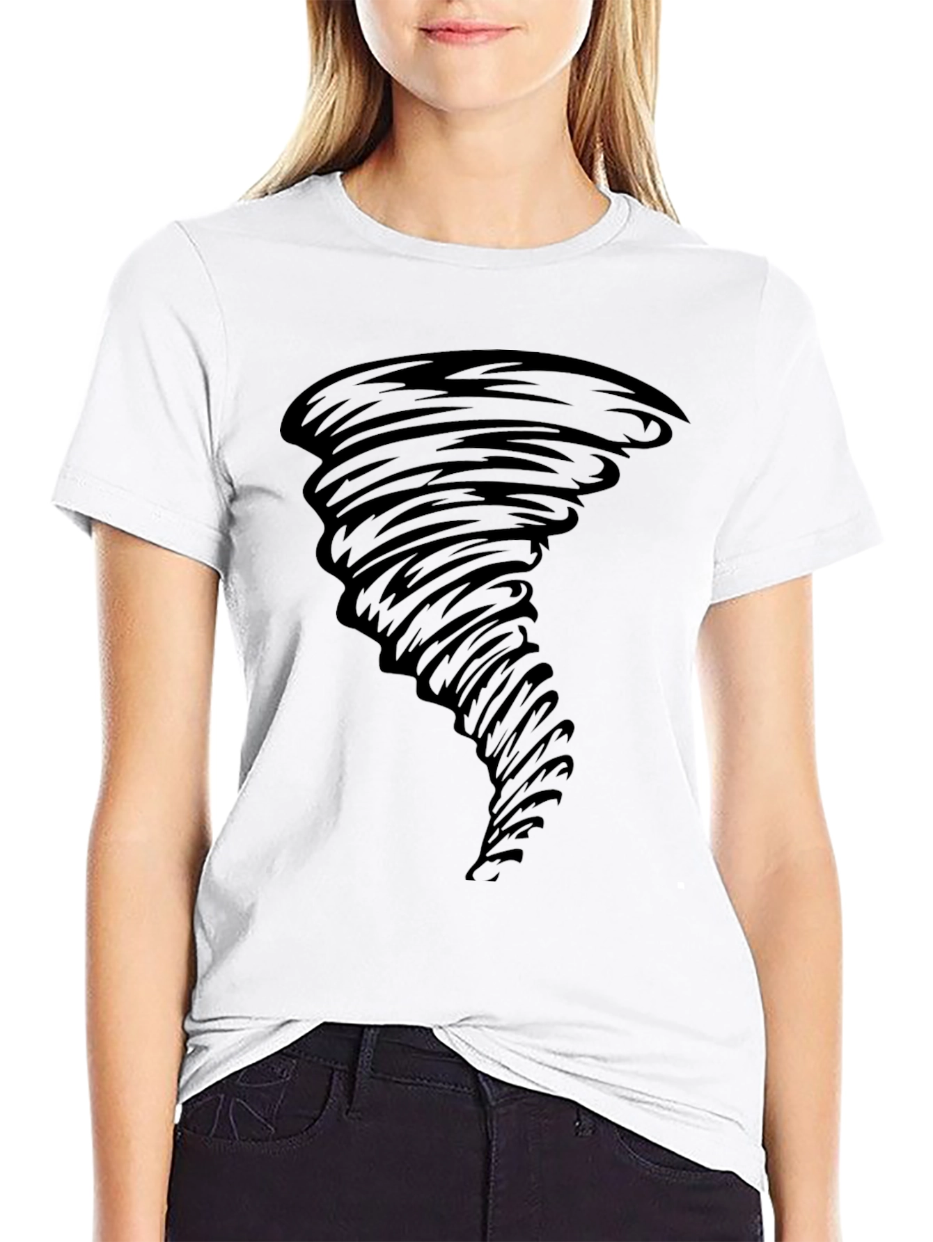 Tornado Graphic T-Shirt - Black Cotton Tee