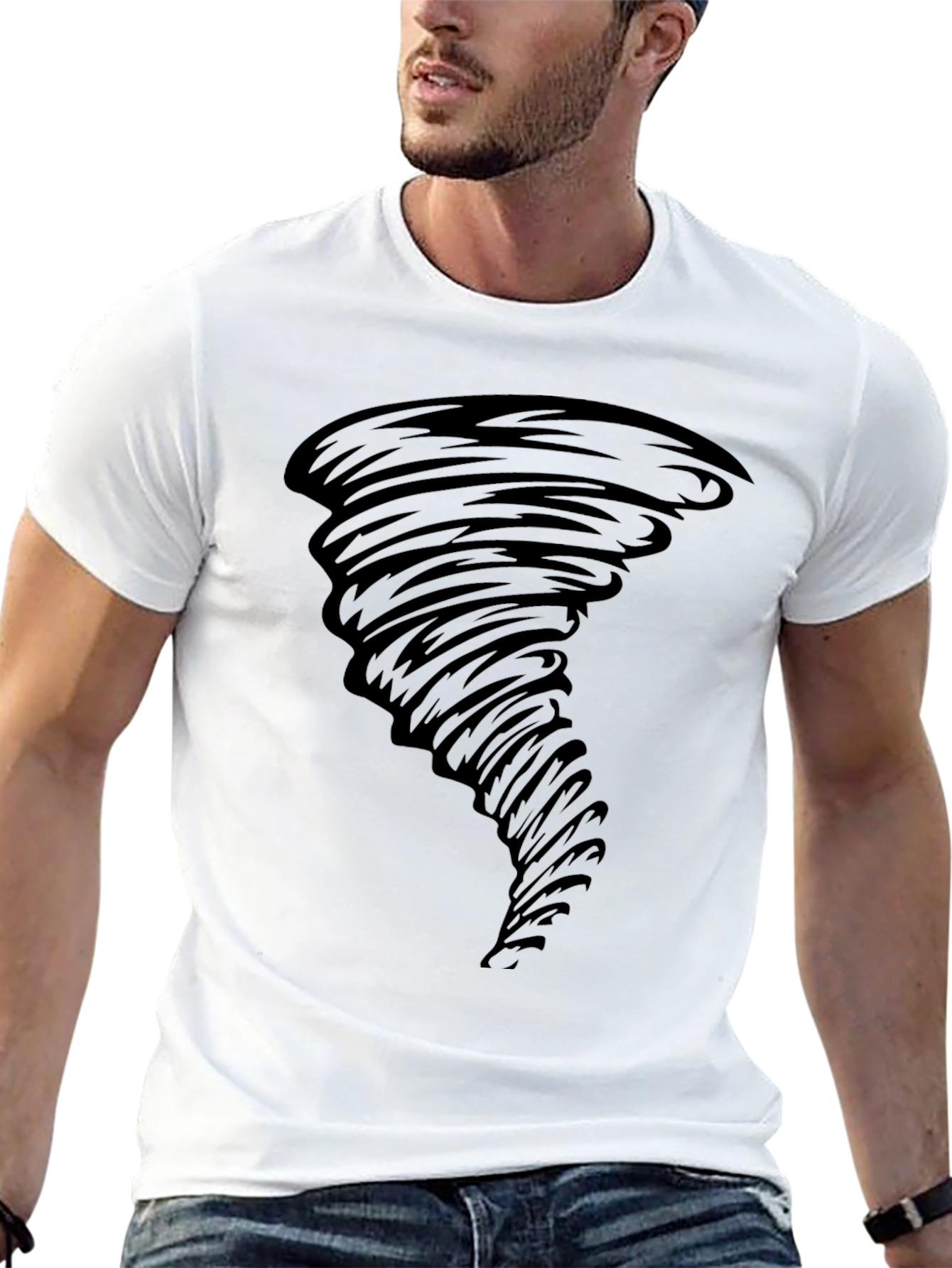 Tornado Graphic T-Shirt - Black Cotton Tee