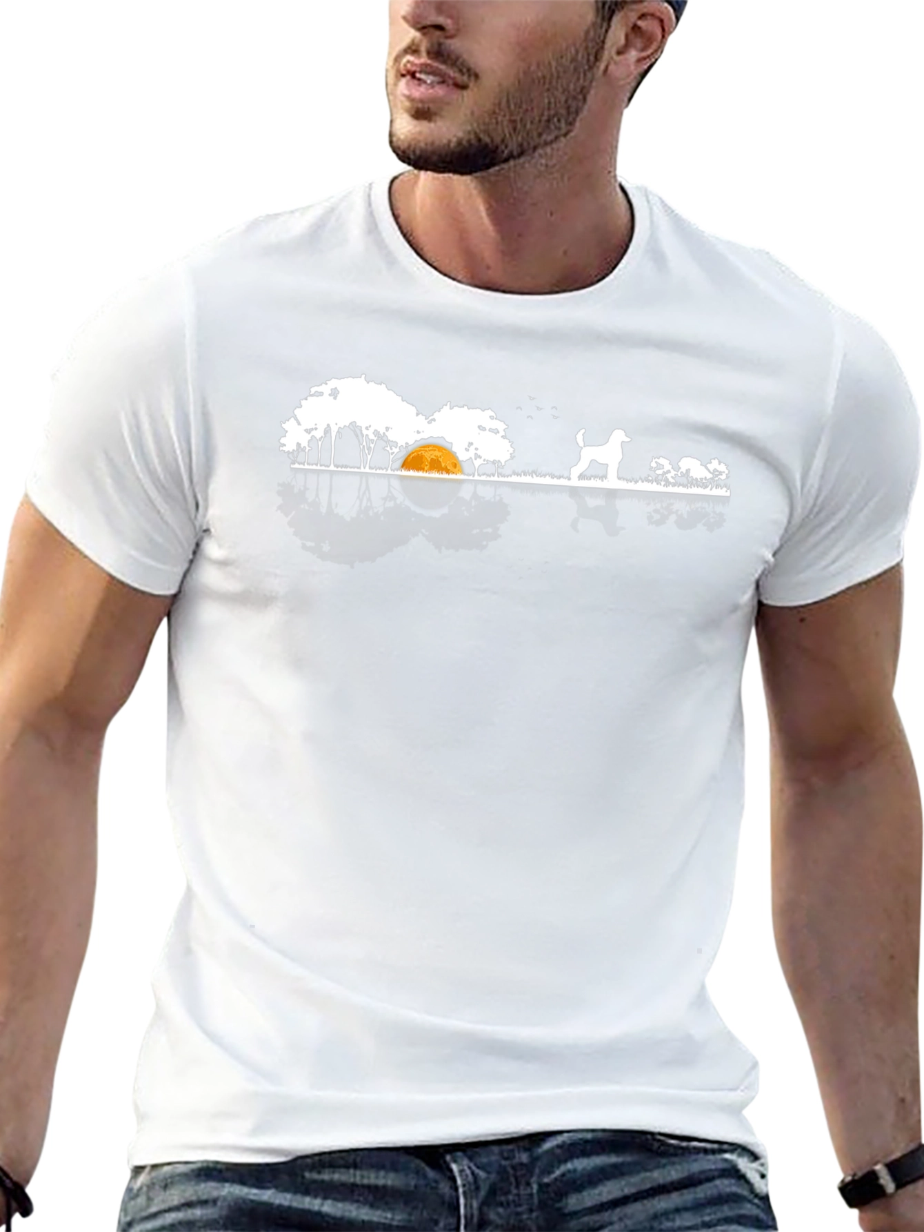 Dog Landscape Graphic Tee - Black