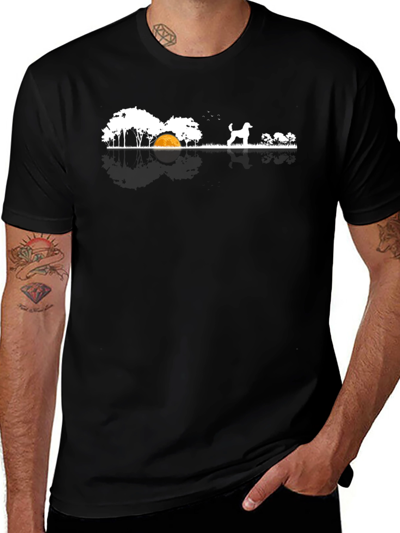 Dog Landscape Graphic Tee - Black