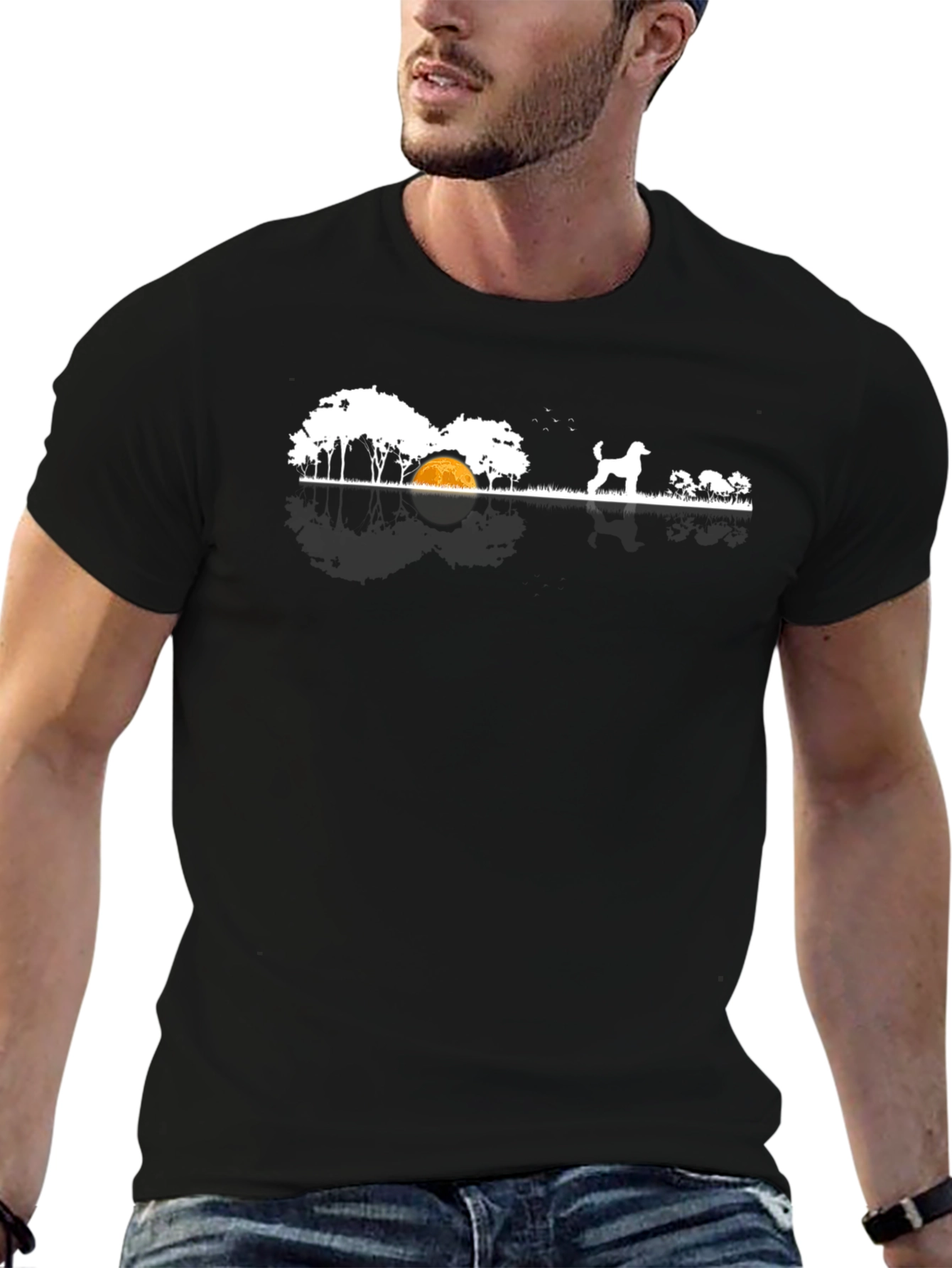 Dog Landscape Graphic Tee - Black