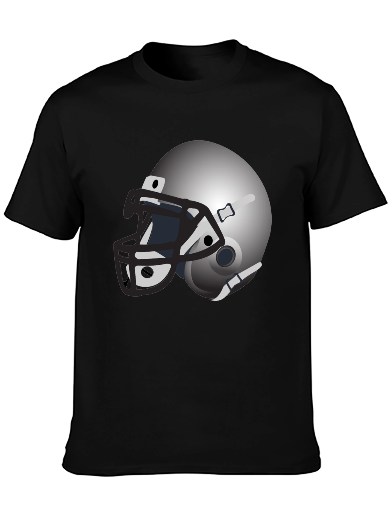 Football Helmet Graphic Black T-Shirt