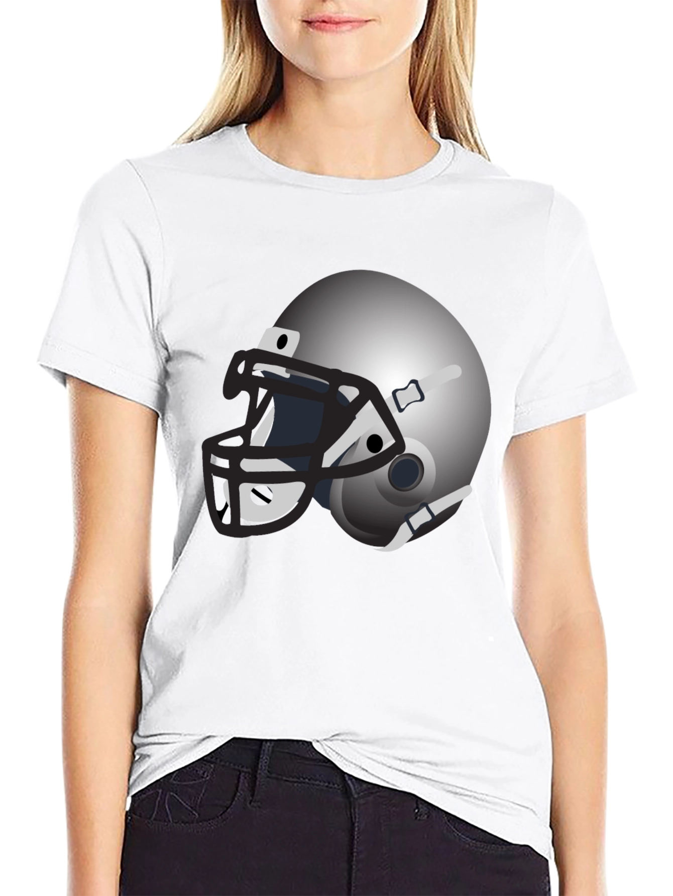 Football Helmet Graphic Black T-Shirt